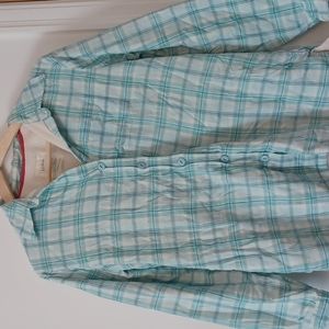 L.L.Bean fleece flannel Light blue with fleece lining Size XS fall flannel